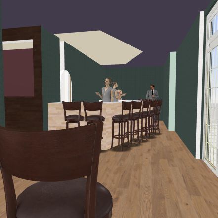 Circle Bar with window east Design Rendering