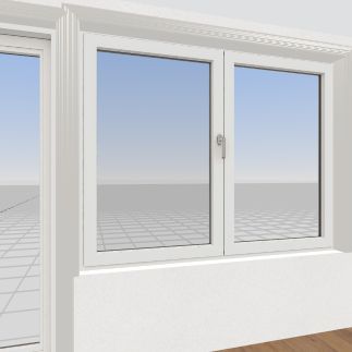 Aakjær 2 kun stue og køkken væg Design Rendering