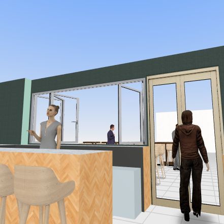 Split Bar with window Design Rendering