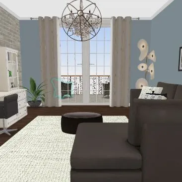 Living room with deck