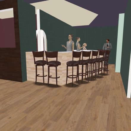 Circle Bar with window east Design Rendering