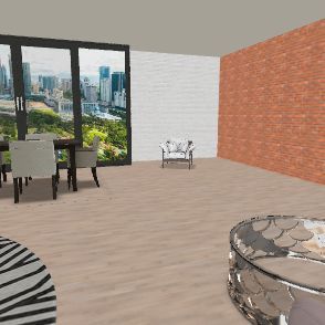 The Bedroom and Dining Room With A Beautiful View Design Rendering