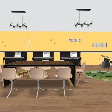 Salon de musica 3d design renderings